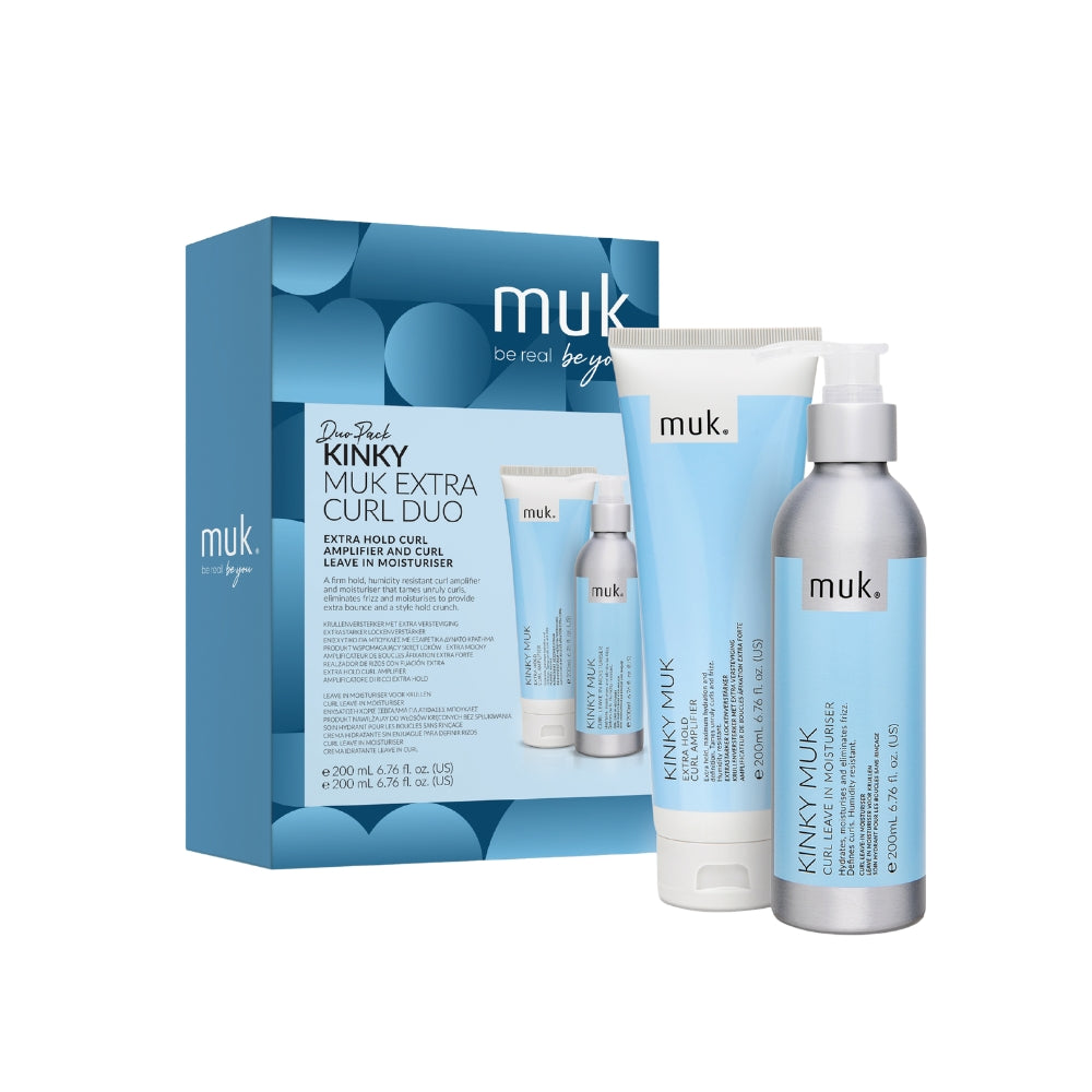 Muk Hair - Kinky Extra Curl Duo (Extra Hold Curl Amplifier and Leave In Moisturiser) – front of pack