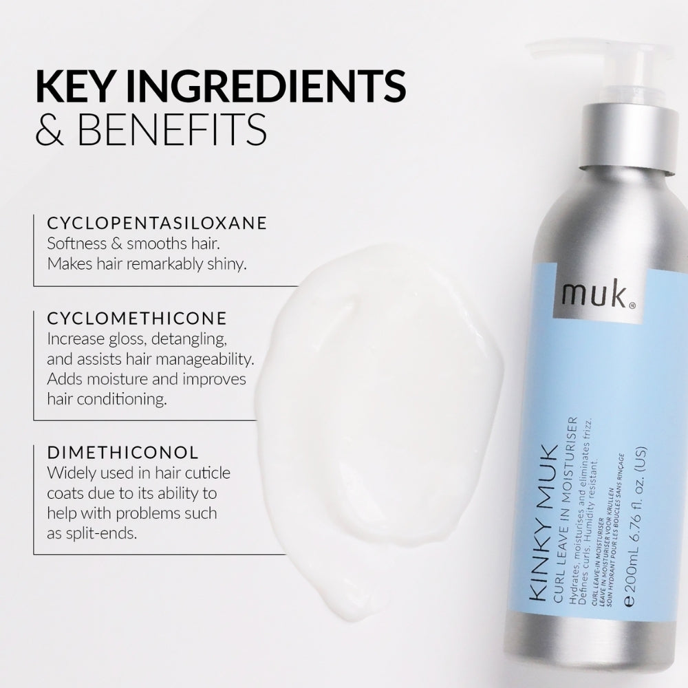 Muk Hair - Kinky Leave In Moisturiser 200ml – product view 4