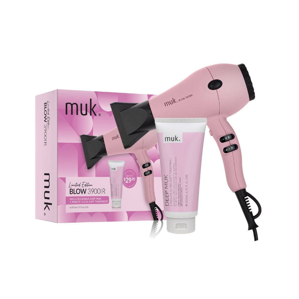 Muk Hair - Pink Blow Hair Dryer Gift Set – front of pack