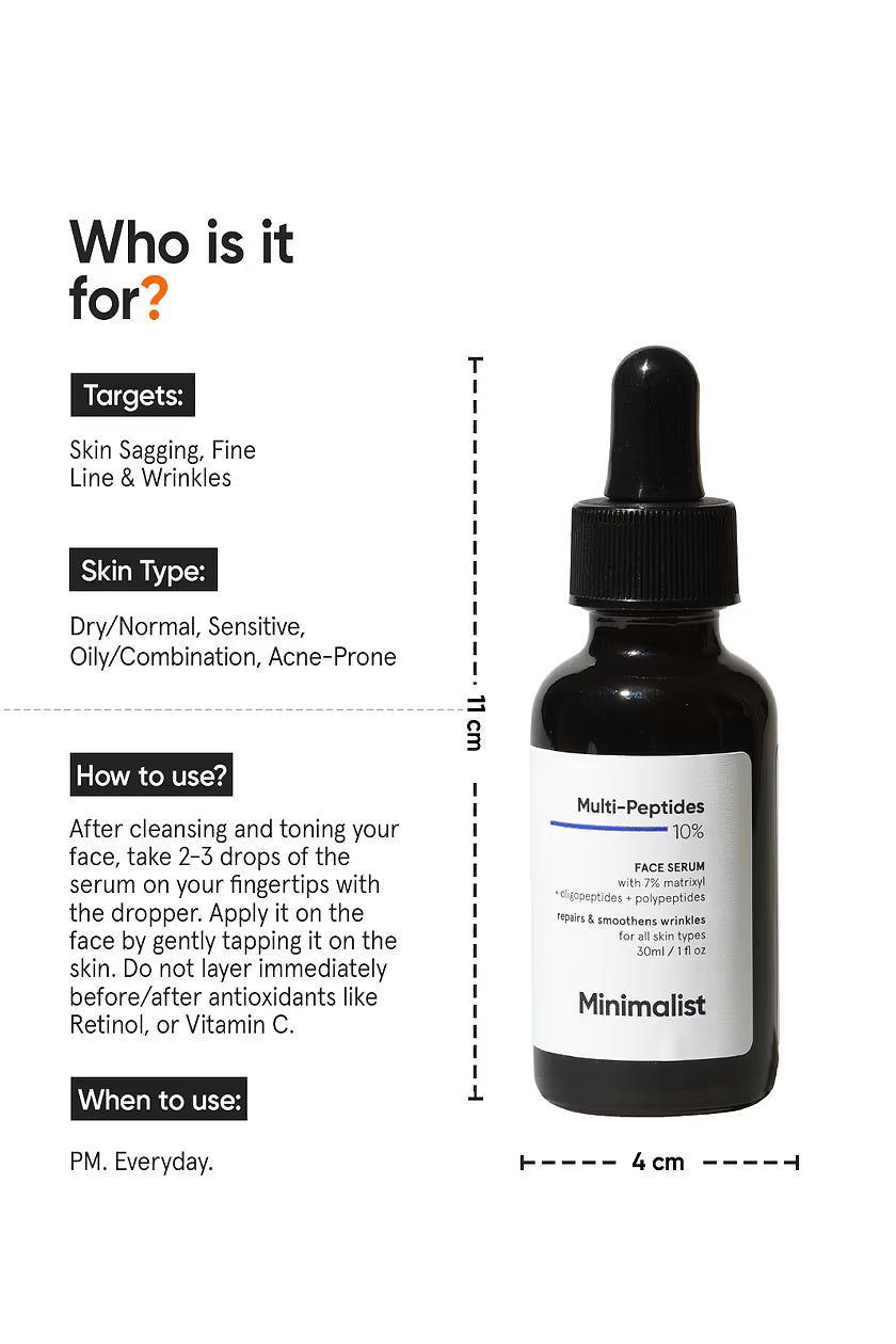 Minimilist - Multi-Peptides 10% Face Serum 30ml - Zilion