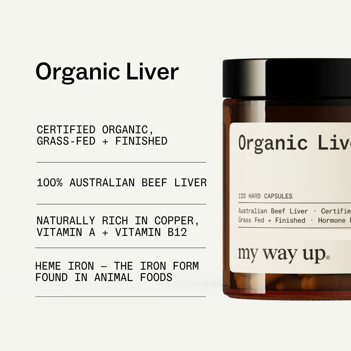 My Way Up - Organic Liver 120 capsules