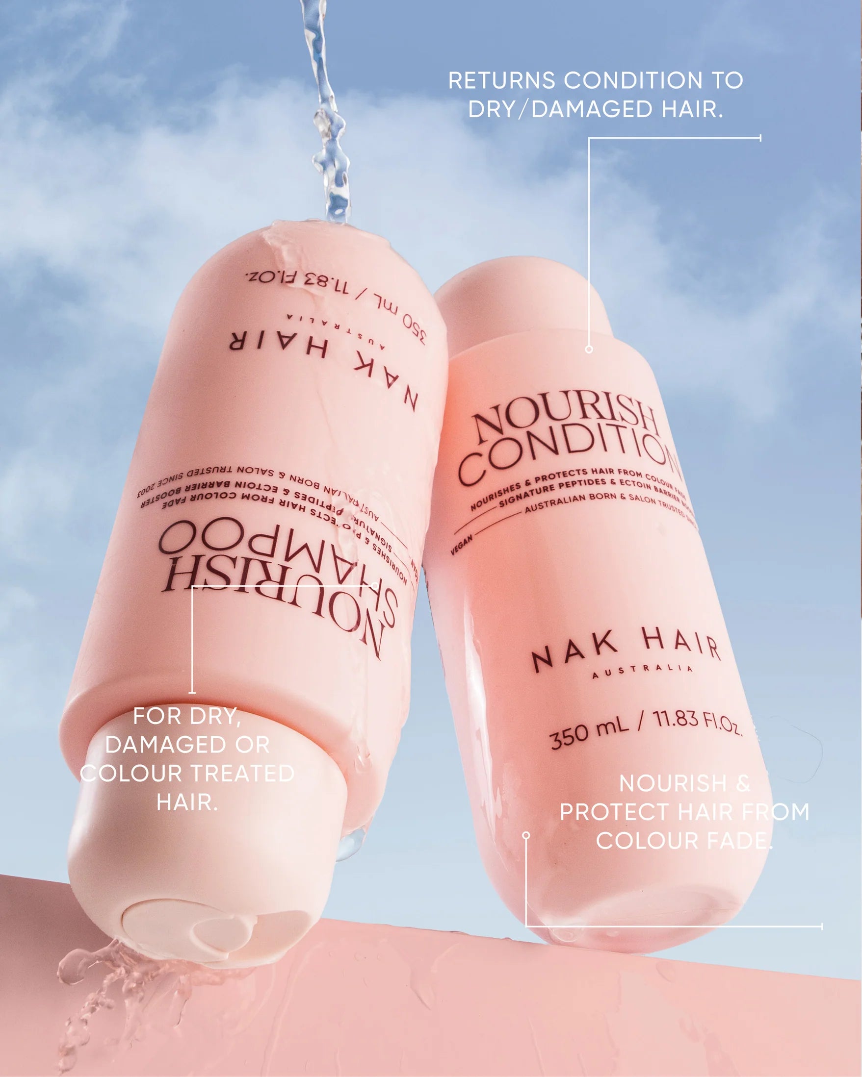Nak Hair - Signature Nourish Duo Pack - Nourish Shampoo 350ml and Nourish Conditioner 350ml Duo Gift Pack