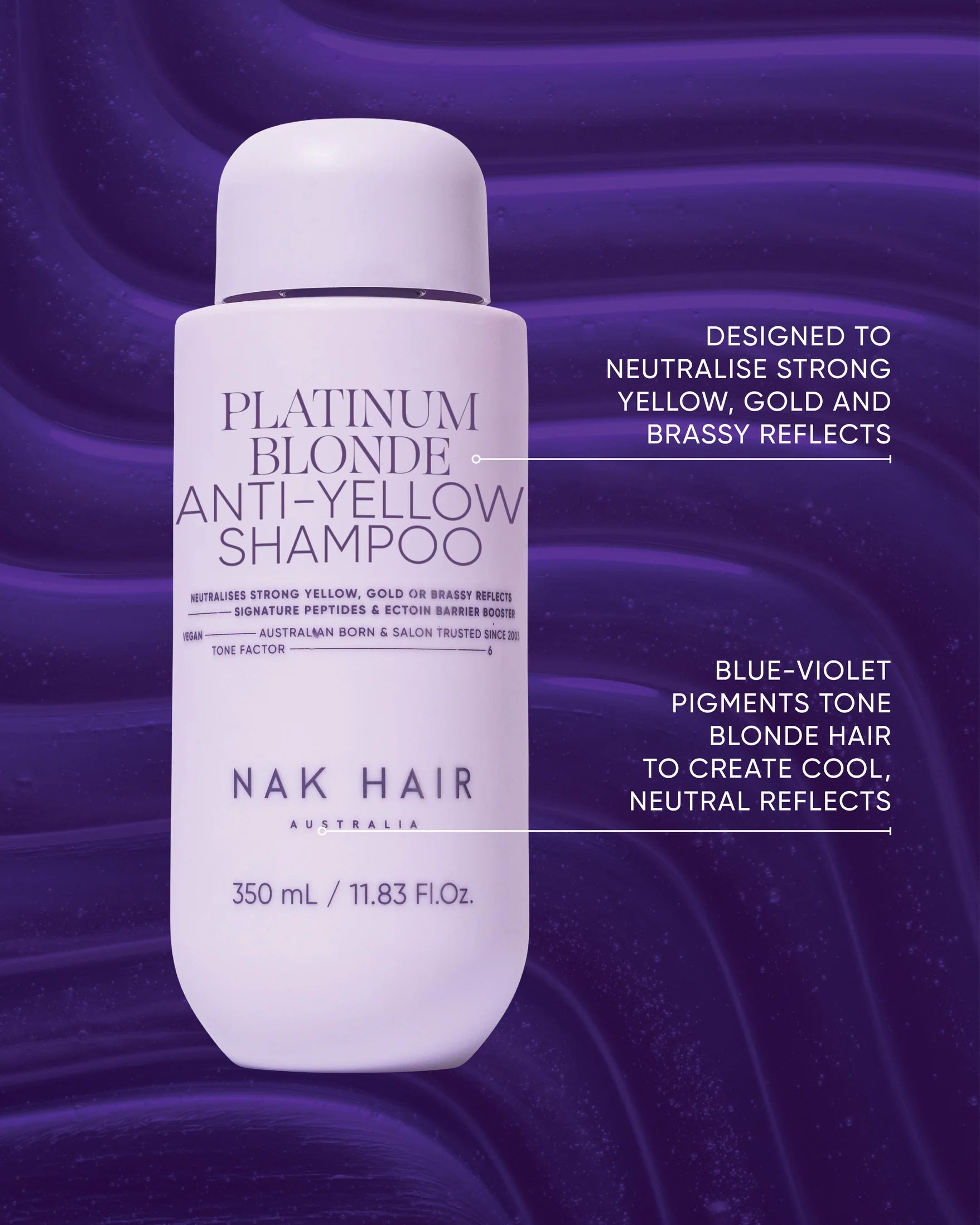 Nak Hair - Signature Platinum Blonde Trio Pack - Platinum Blonde Shampoo 350ml, Platinum Blonde Conditioner 350ml and Ultimate Treatment 60 Second Repair 150ml