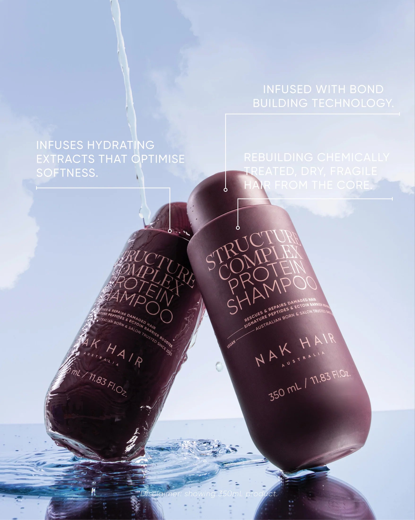 Nak Hair - Signature Structure Complex Trio Pack - Structure Complex Protein Shampoo 350ml, Structure Complex Protein Conditioner 350ml and Structure Complex 03 Bond Enhancer 150ml