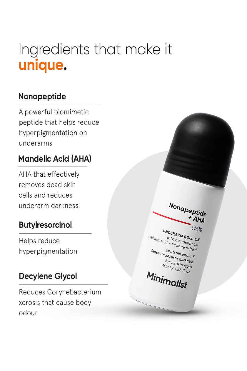 Minimilist - Nonapeptide + AHA 6% Underarm Roll-On 40ml - Zilion