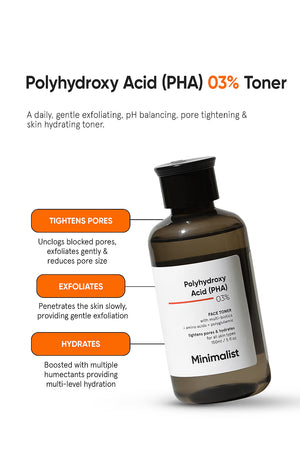 Minimilist - Polyhydroxy Acid (PHA) 3% Face Toner 150ml - Zilion