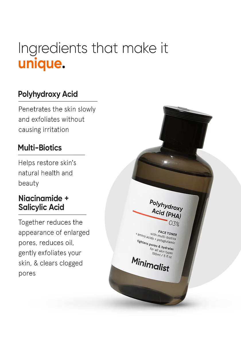 Minimilist - Polyhydroxy Acid (PHA) 3% Face Toner 150ml - Zilion