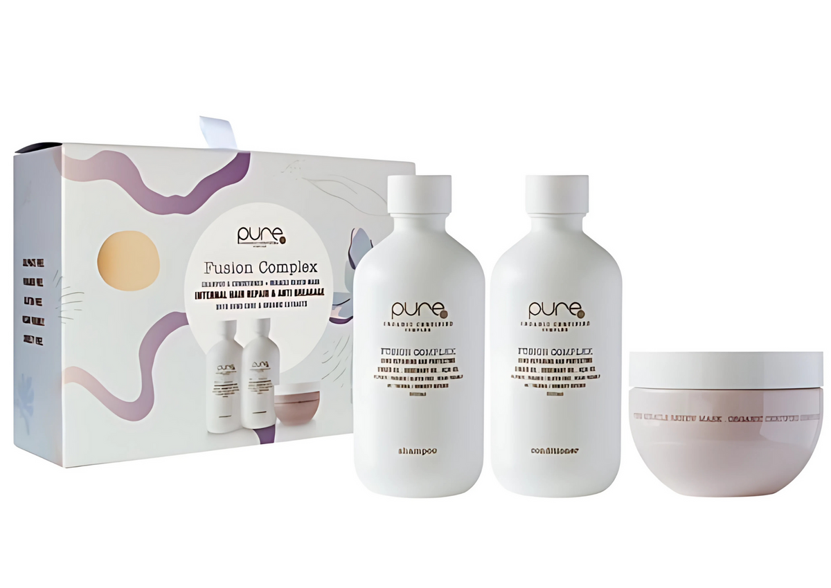 Pure Organic - Fusion Complex Shampoo, Conditioner & Miracle Renew Mask Trio Pack - Zilion