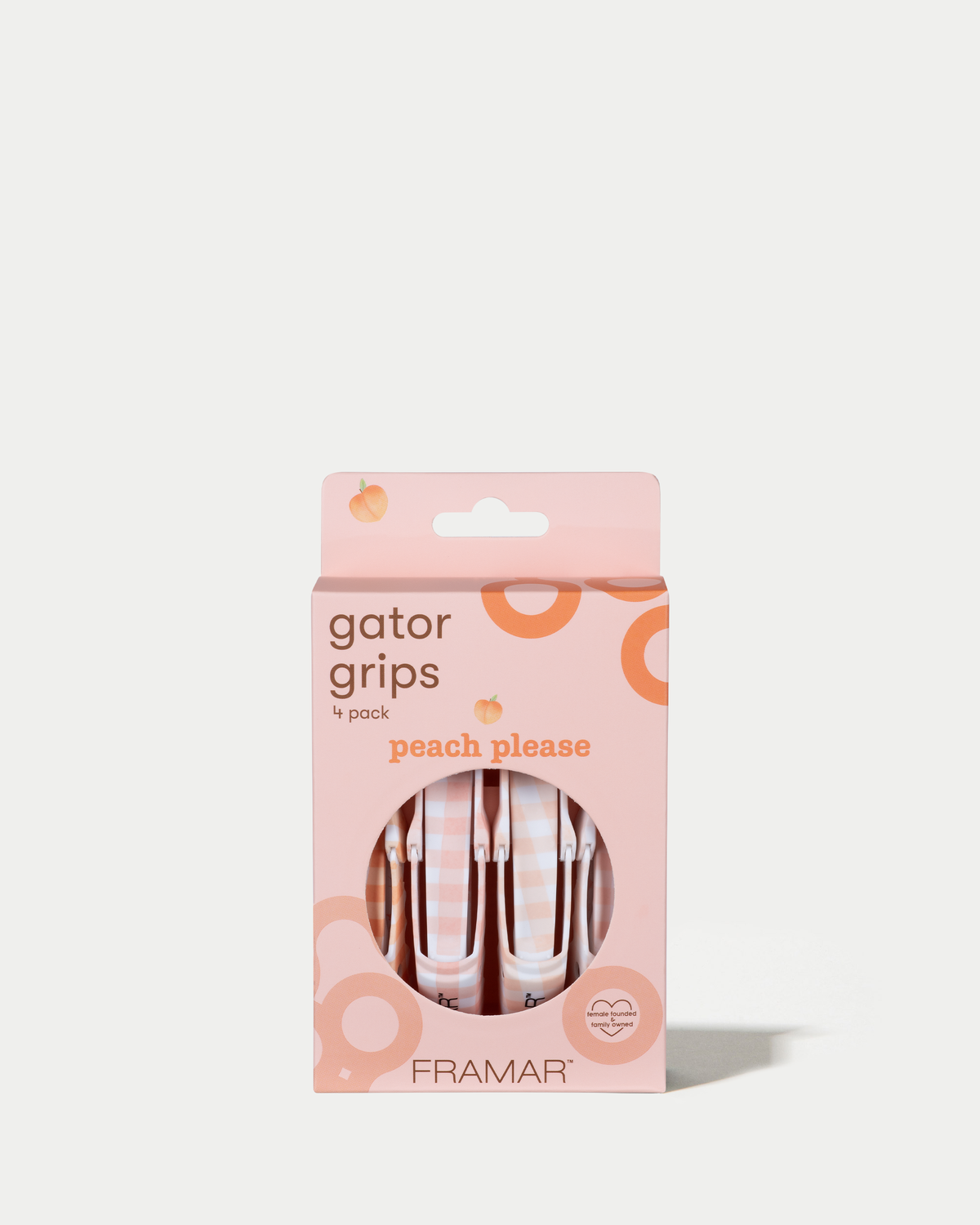 Framar Peach Please gator grips packaging