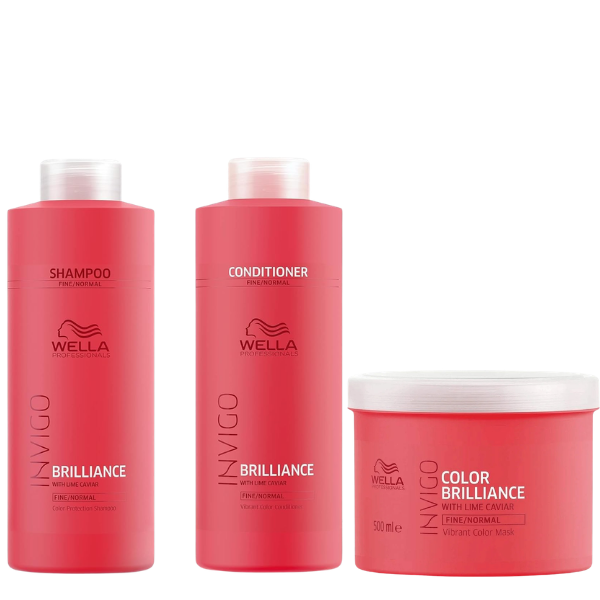 Wella Professionals - Invigo Color Brilliance Shampoo, Conditioner & Mask Trio Bundle