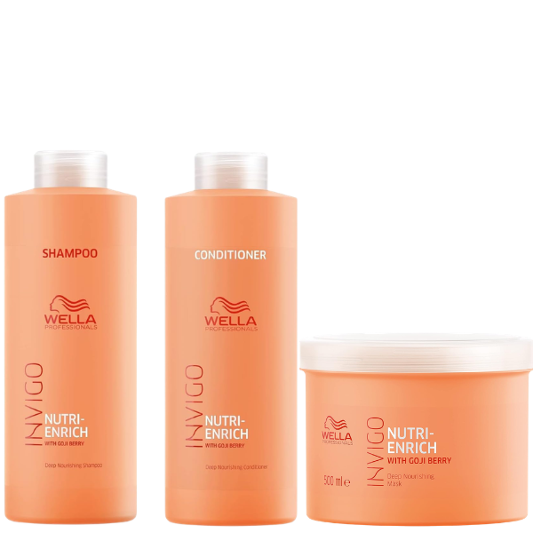 Wella Professionals - Invigo Nutri-Enrich Deep Nourishing Shampoo, Conditioner & Mask Trio Bundle