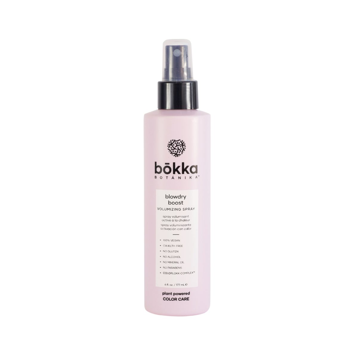 Bokka Botanika Blowdry Boost Volumizing Spray 177ml – front of bottle