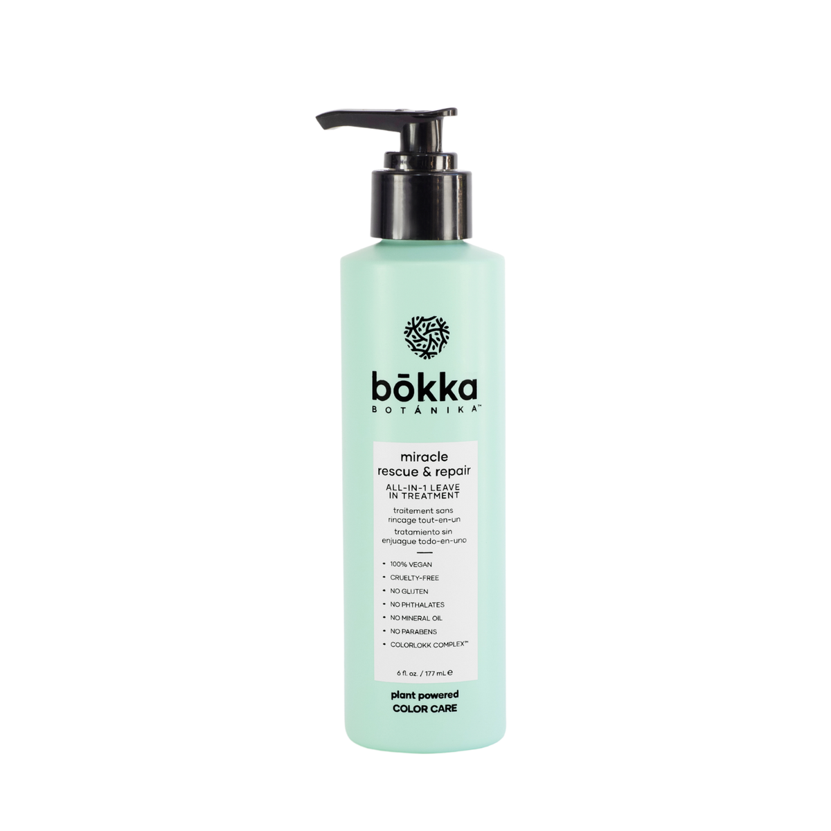 Bokka Botanika Miracle Rescue & Repair All-in-One Leave-In Treatment 177ml – front of bottle