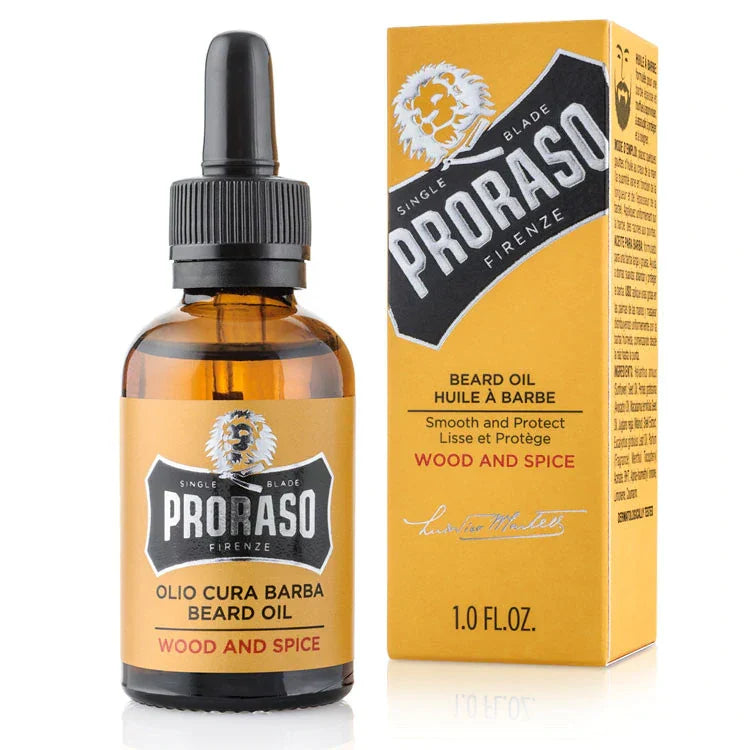 Proraso - Wood & Spice Beard Care Trio Bundle (Shampoo, Oil & Balm) – Proraso Beard Oil Wood & Spice 30ml