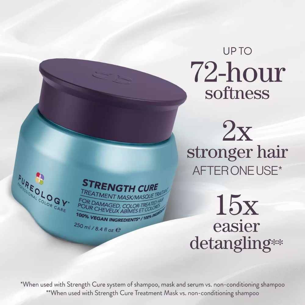 Pureology - Strength Cure Shampoo, Conditioner, Mask & Serum Quad Bundle – Pureology Strength Cure Treatment Mask 250ml (detail)
