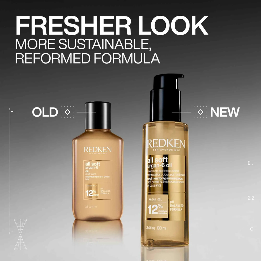 Redken - All Soft Shampoo, Conditioner, Heavy Cream & Argan Oil Quad Bundle – Redken All Soft Argan-6 Oil 100ml (detail)