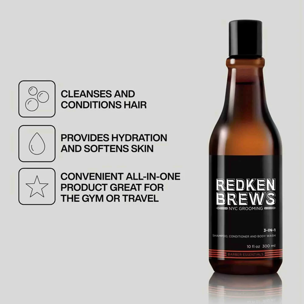 Redken - Brews 3 in 1 300ml – how to use