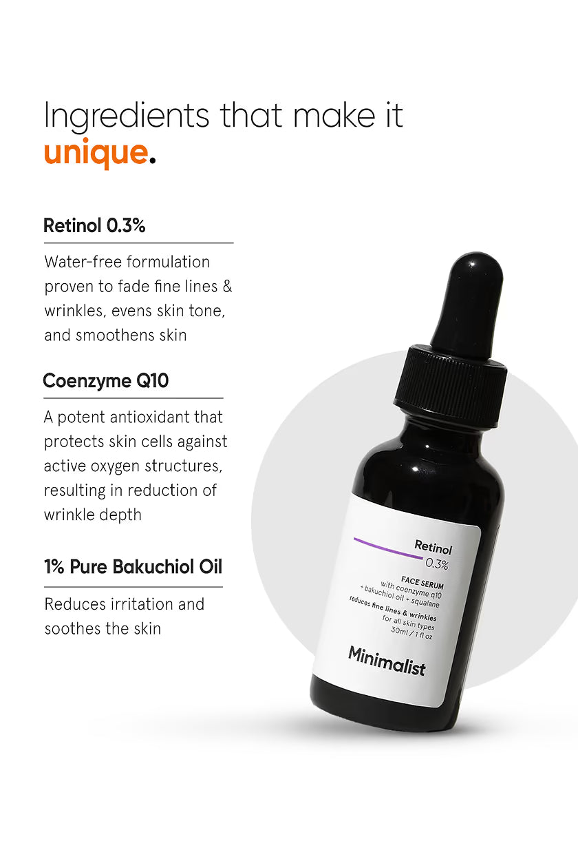 Minimilist - Retinol 0.3% Face Serum 30ml - Zilion