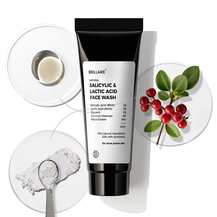 Brillare - Mini Salicylic & Lactic Acid Face Wash For Acne Prone Skin 20ml