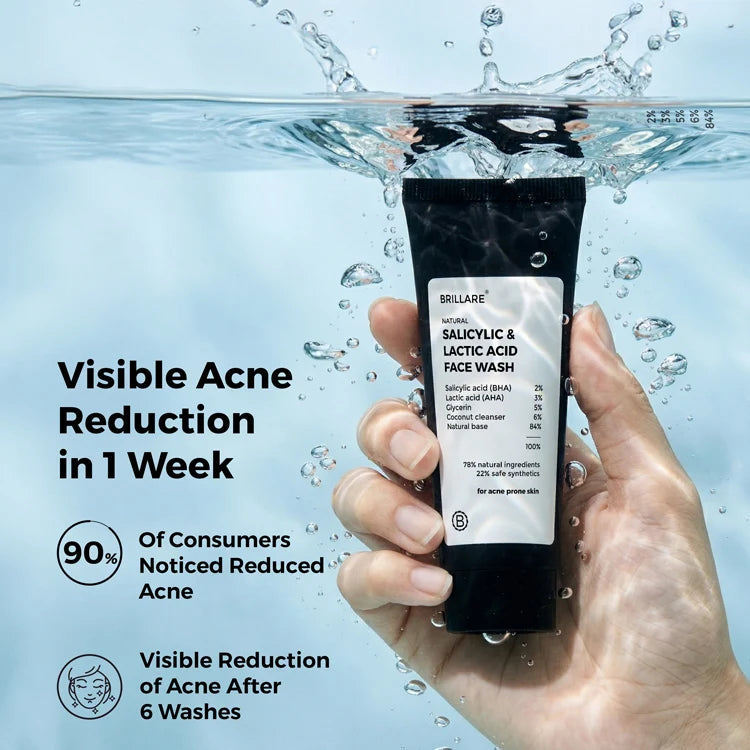 Brillare - Mini Salicylic & Lactic Acid Face Wash For Acne Prone Skin 20ml