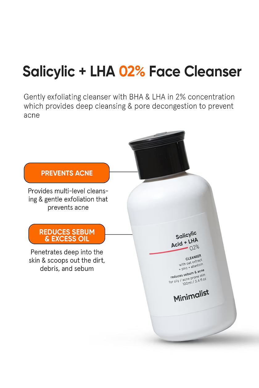 Minimilist - Salicylic Acid + LHA 2% Cleanser 100ml - Zilion