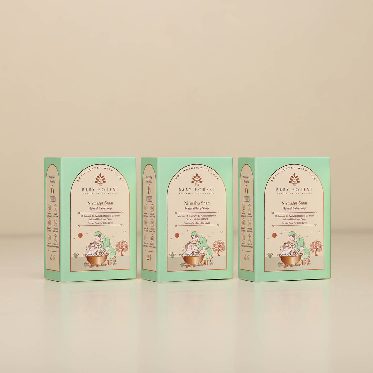 Baby Forest - Nirmalya Snan Natural Baby Soap 75g Pack of 3 – front of pack