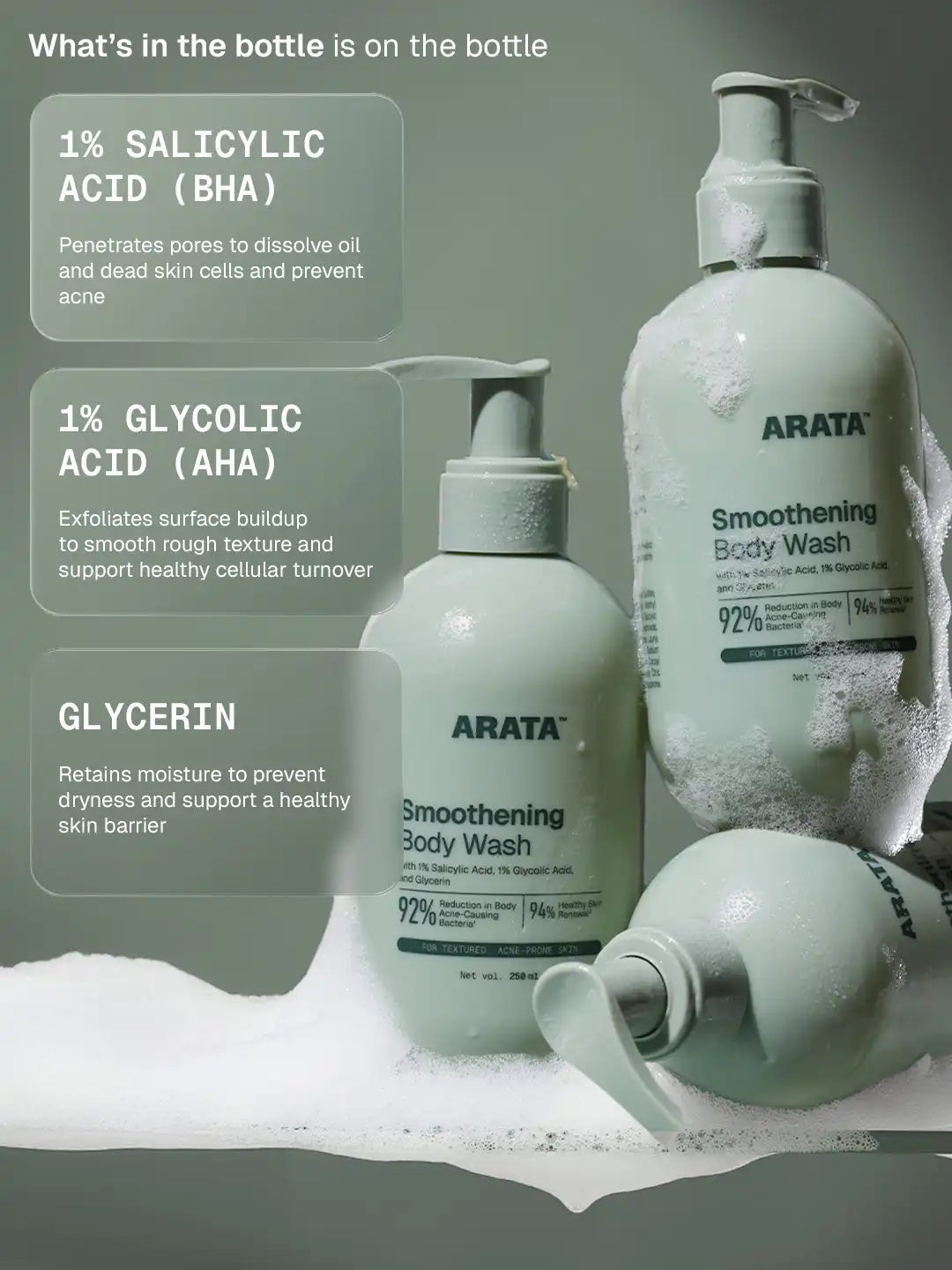 Arata - Smoothening Body Wash 250ml Pack of 2 – key ingredients