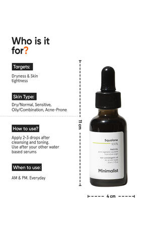 Minimilist - Squalane 100% Face Oil 30ml - Zilion