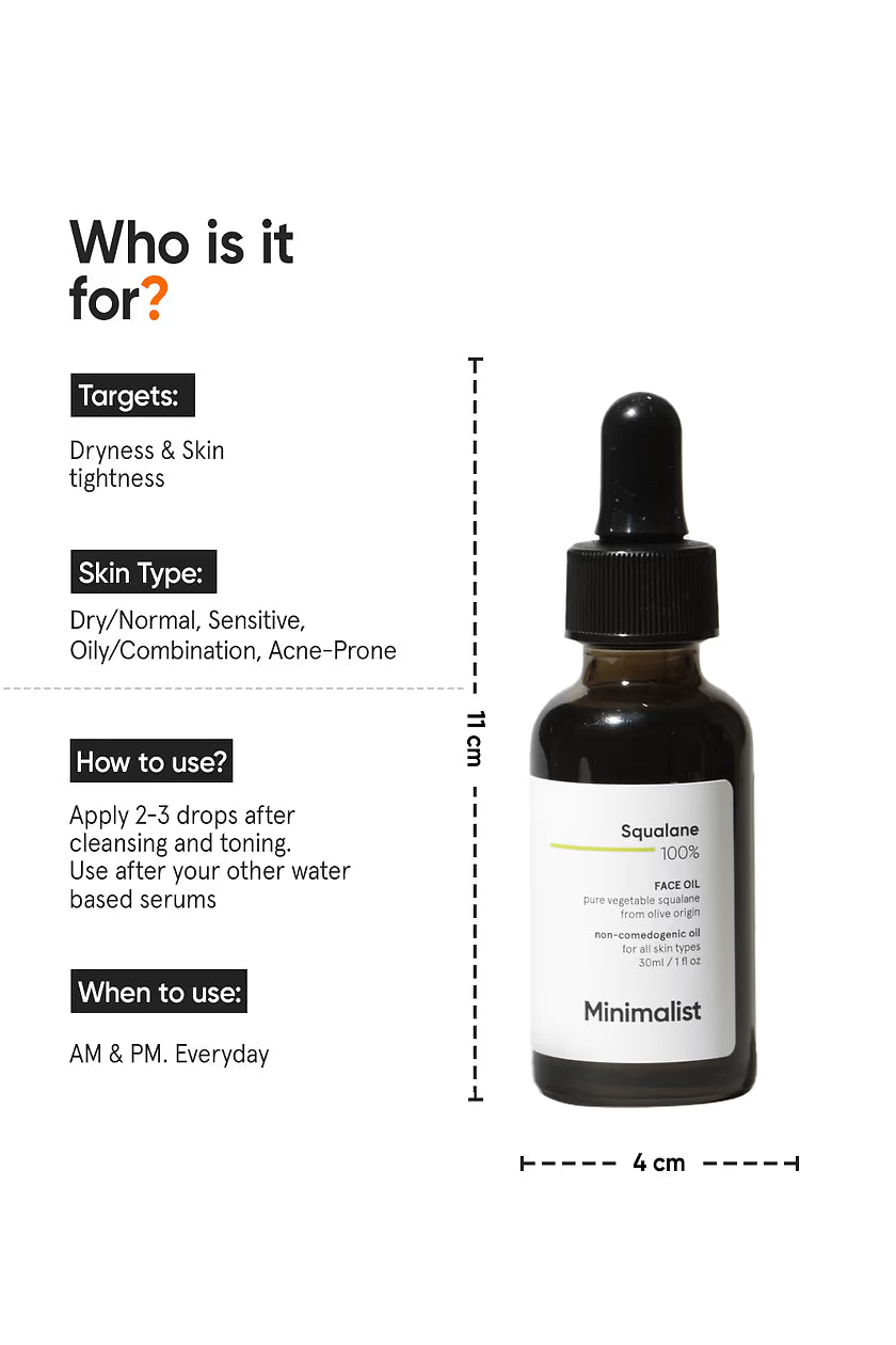 Minimilist - Squalane 100% Face Oil 30ml - Zilion