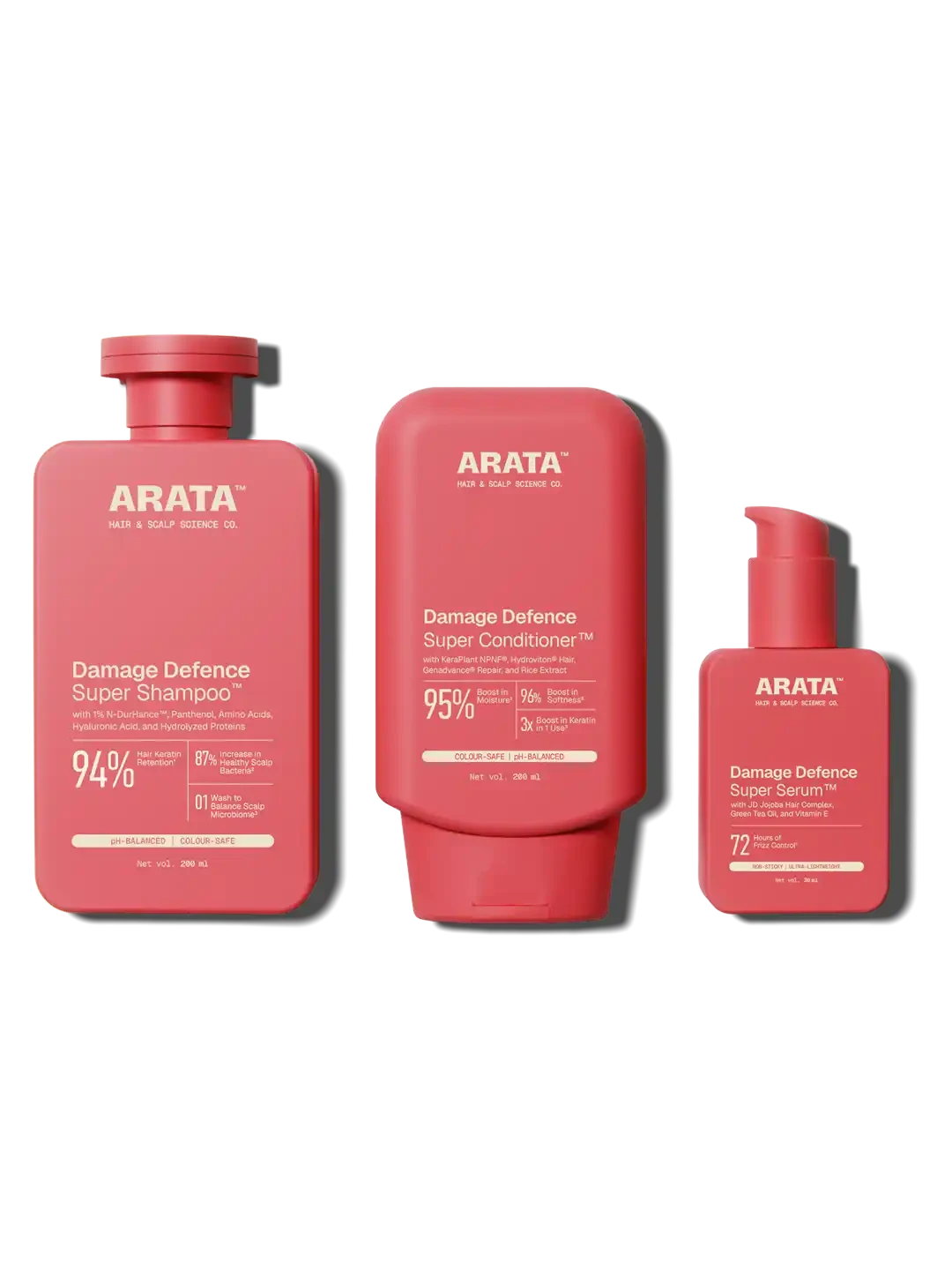 Arata - Damage Defence Super Shampoo, Conditioner & Serum Combo