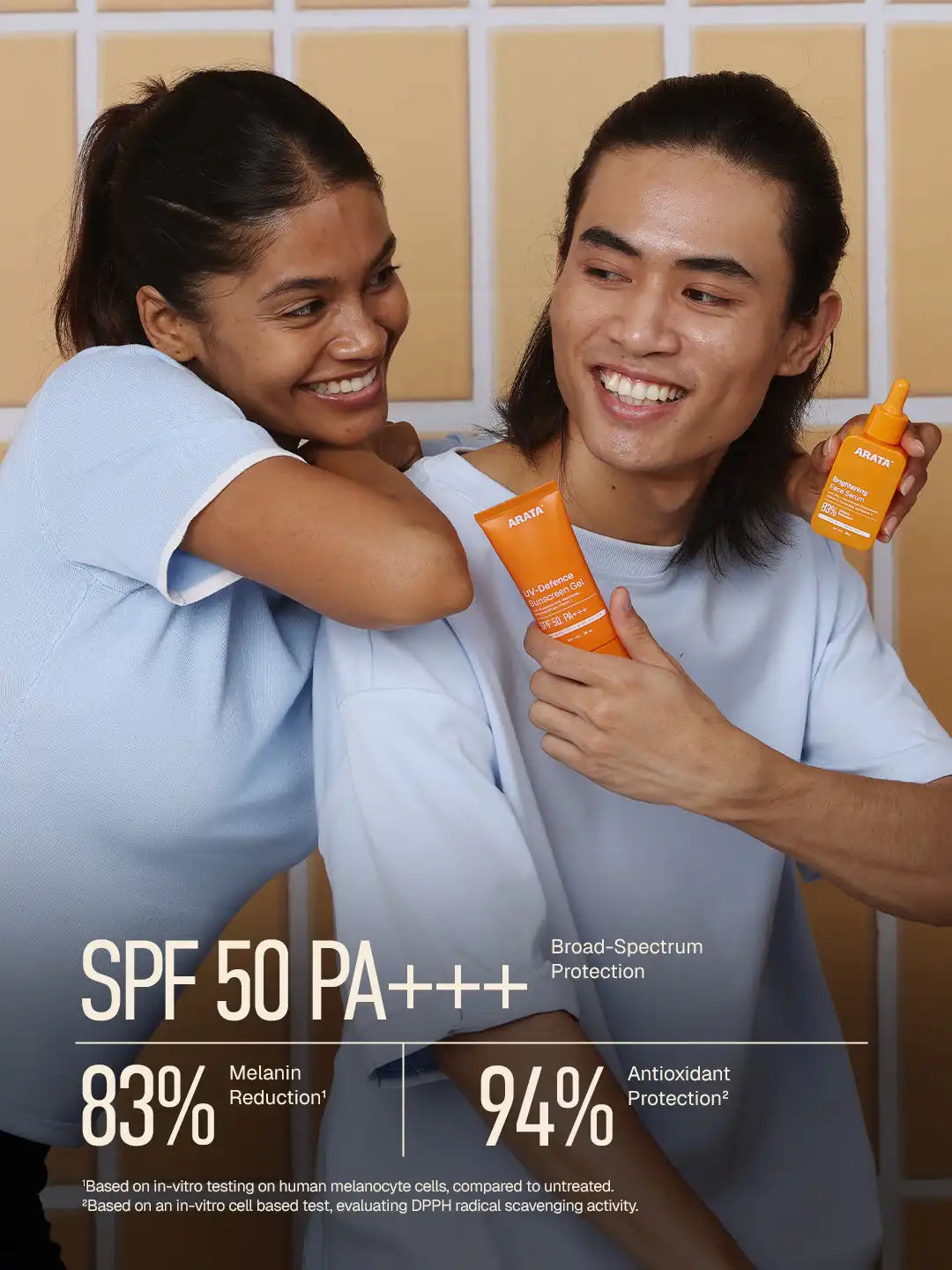Arata - Brightening Vitamin C Face Serum & UV-Defence Sunscreen Gel Combo – how to use