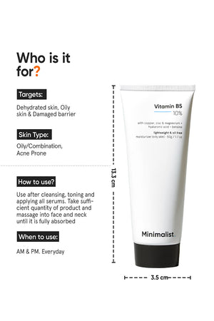 Minimilist - Vitamin B5 10% Moisturizer 100g - Zilion
