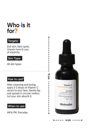 Minimilist - Vitamin C 10% Face Serum 10ml - Zilion