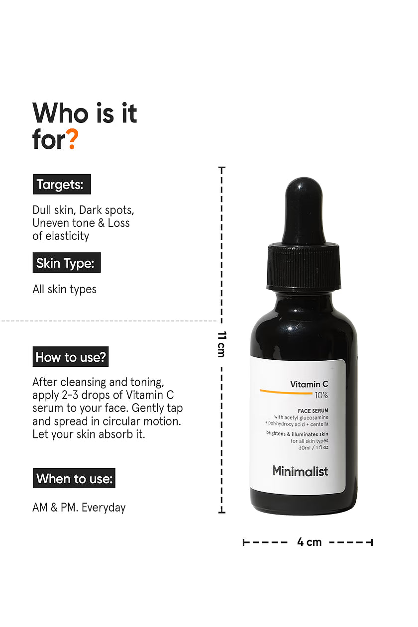 Minimilist - Vitamin C 10% Face Serum 30ml - Zilion