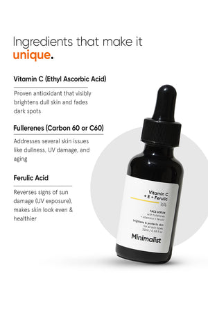 Minimilist - Vitamin C + E + Ferulic 16% Face Serum 20ml - Zilion