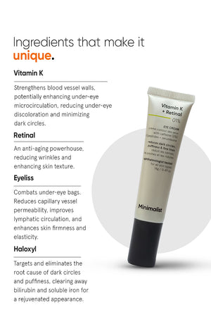 Minimilist - Vitamin K + Retinal 1% Eye Cream 14g - Zilion