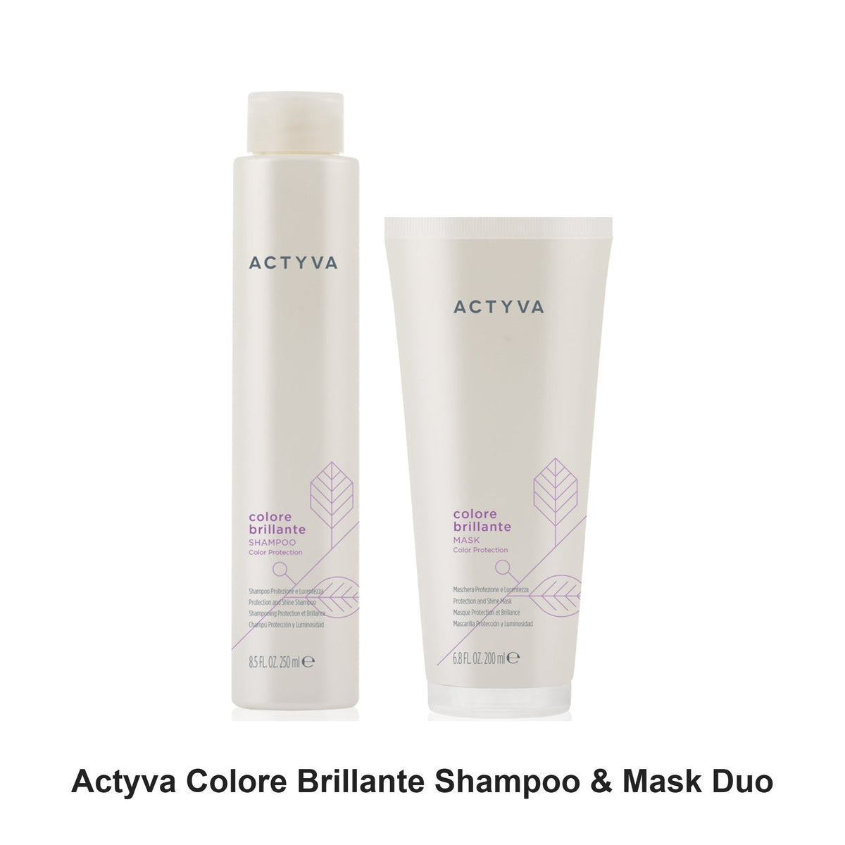Actyva - Colore Brillante Shampoo & Mask Duo Bundle – bundle contents: Colore Brillante Long Lasting Colour Shampoo 235ml, Colore Brillante Mask 200ml
