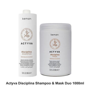 Actyva - Disciplina Shampoo & Mask Duo 1000ml Bundle – bundle contents: Disciplina Shampoo 1000ml, Disciplina Mask 1000ml