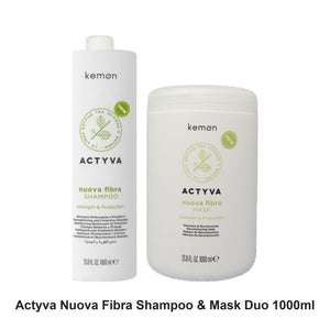 Actyva - Nuova Fibra Shampoo & Mask Duo 1000ml Bundle – bundle contents: Nuova Fibra Shampoo 1000ml, Nuova Fibra Mask 1000ml