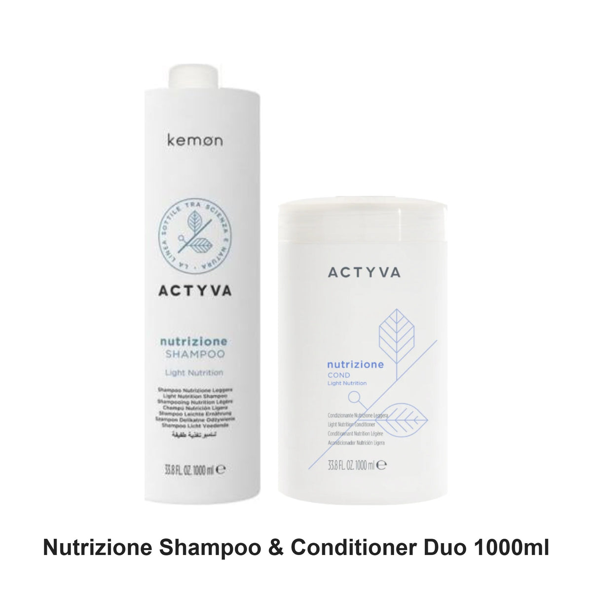 Actyva - Nutrizione Shampoo & Conditioner Duo 1000ml Bundle – bundle contents: Nutrizione Shampoo 1000ml, Nutrizione Conditioner 1000ml