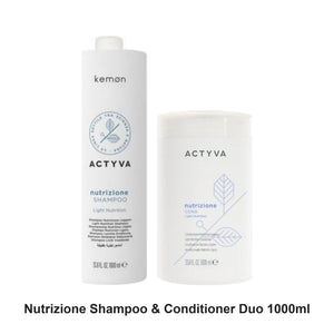 Actyva - Nutrizione Shampoo & Conditioner Duo 1000ml Bundle – bundle contents: Nutrizione Shampoo 1000ml, Nutrizione Conditioner 1000ml