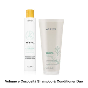 Actyva - Volume e Corposità Shampoo & Conditioner Duo Bundle – bundle contents: Volume e Corposità Shampoo for Body Building & Volumizing Fine Hair 235ml, Volume e Corposità Conditioner 200ml