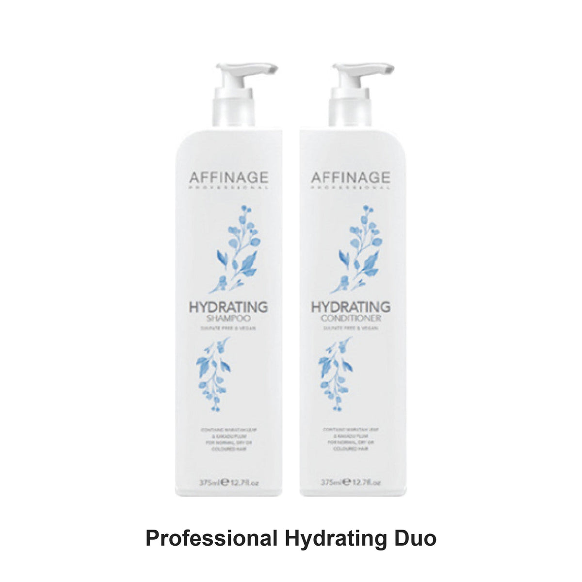 Affinage - Professional Hydrating Shampoo & Conditioner Duo Bundle – bundle contents: Professional Hydrating Shampoo 375ml, Professional Hydrating Conditioner 375ml