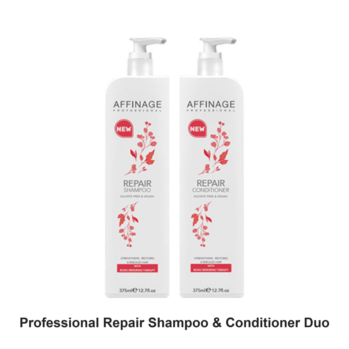 Affinage - Professional Repair Shampoo & Conditioner Duo Bundle – bundle contents: Professional Repair Shampoo 375ml, Professional Repair Conditioner 375ml