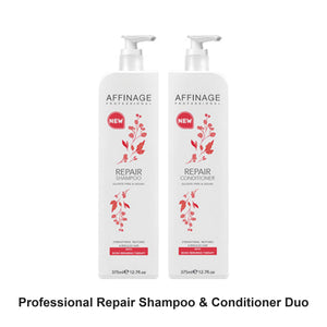 Affinage - Professional Repair Shampoo & Conditioner Duo Bundle – bundle contents: Professional Repair Shampoo 375ml, Professional Repair Conditioner 375ml
