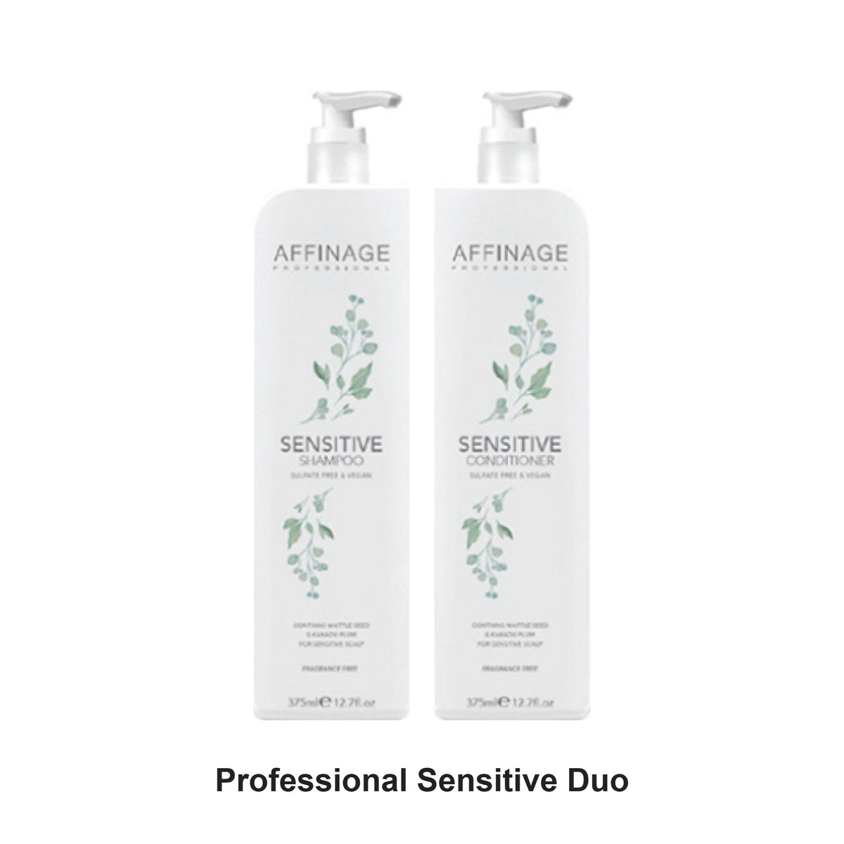 Affinage - Professional Sensitive Shampoo & Conditioner Duo Bundle – bundle contents: Professional Sensitive Shampoo 375ml, Professional Sensitive Conditioner 375ml