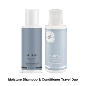 Aluram - Moisture Shampoo & Conditioner Travel Duo Bundle – bundle contents: Moisture Shampoo 60ml, Moisture Conditioner 60ml