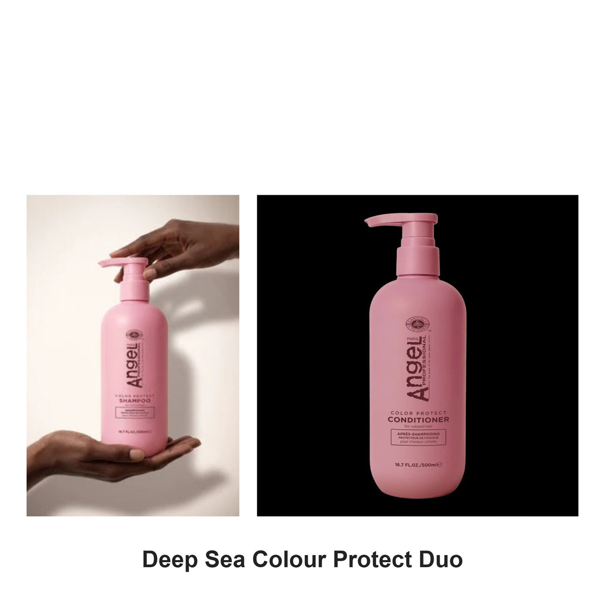 Angel En Provence - Deep Sea Colour Protect Shampoo & Conditioner Duo 1000ml Bundle – bundle contents: Deep Sea Colour Protect Shampoo 1000ml, Deep Sea Colour Protect Conditioner 1000ml