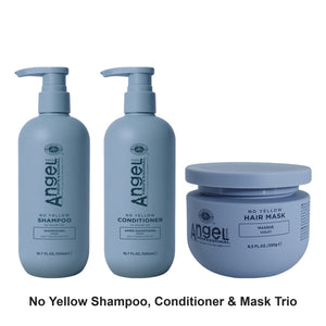 Angel En Provence - Deep Sea No Yellow Crystalline Shampoo, Conditioner & Mask Trio Bundle – bundle contents: Deep Sea No Yellow Crystalline Shampoo 500ml, Deep Sea No Yellow Crystalline Conditioner 500ml, Deep Sea No Yellow Crystalline Hair Mask 250g