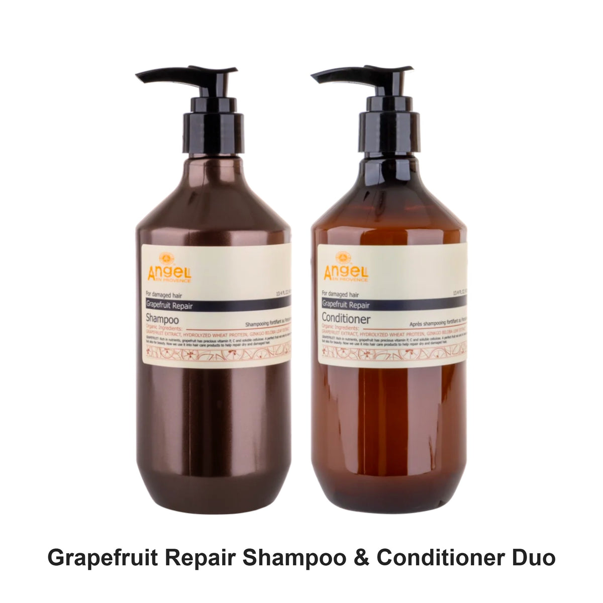 Angel En Provence - Grapefruit Repair Shampoo & Conditioner Duo Bundle – bundle contents: Grapefruit Repair Shampoo 400ml, Grapefruit Repair Conditioner 400ml